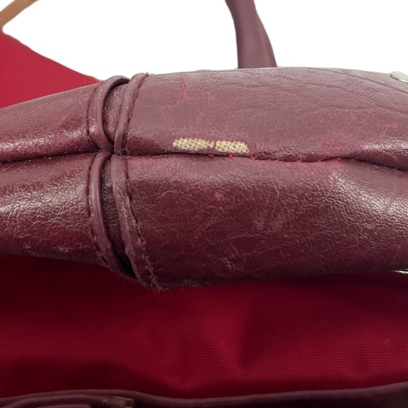 Jessica Simpson Red Canvas Tote Shoulder Bag Purse - Picture 7 of 7